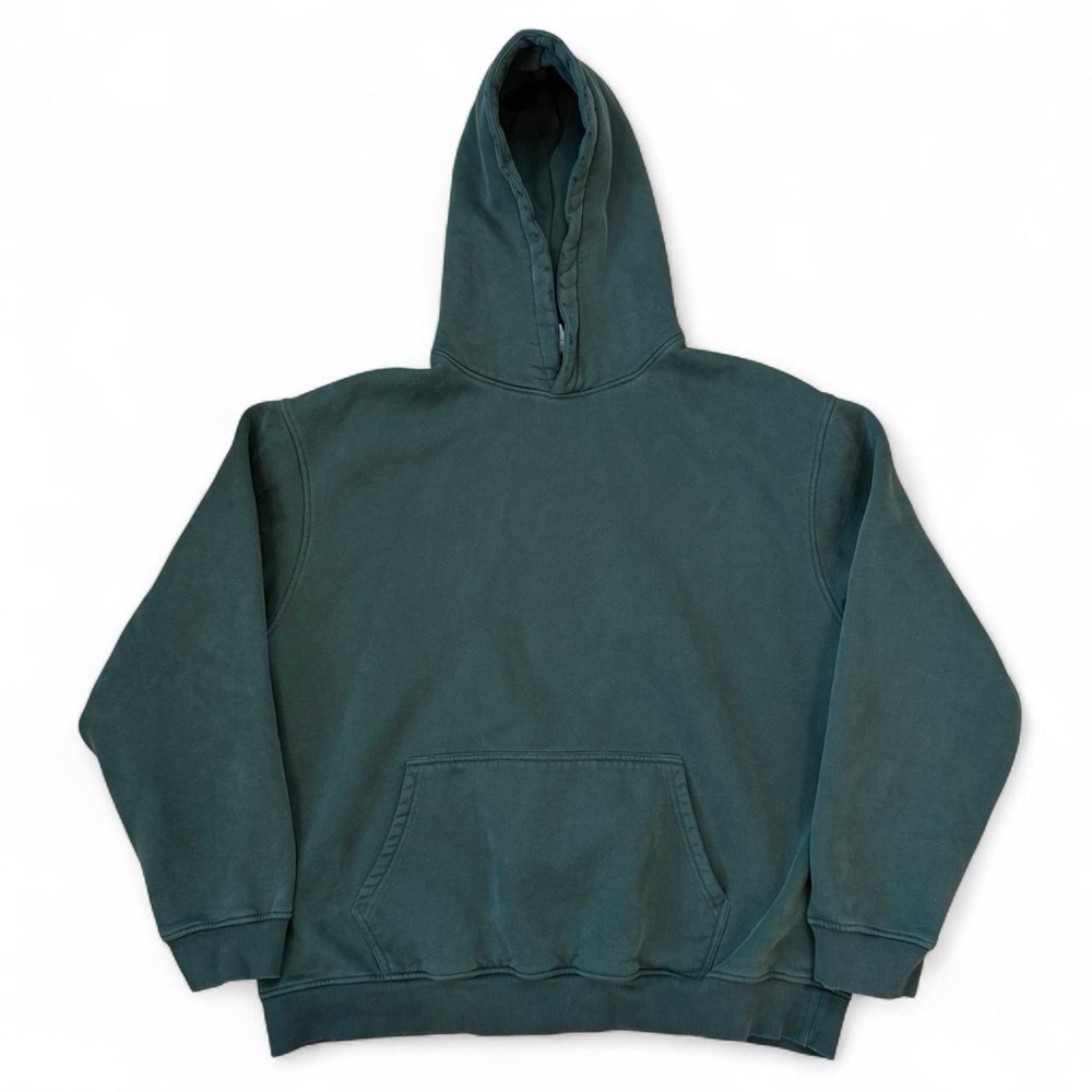 Green Oversized Pullover Hoodie Men's XL Grunge Boxy Fit Streetwear Earth Tone